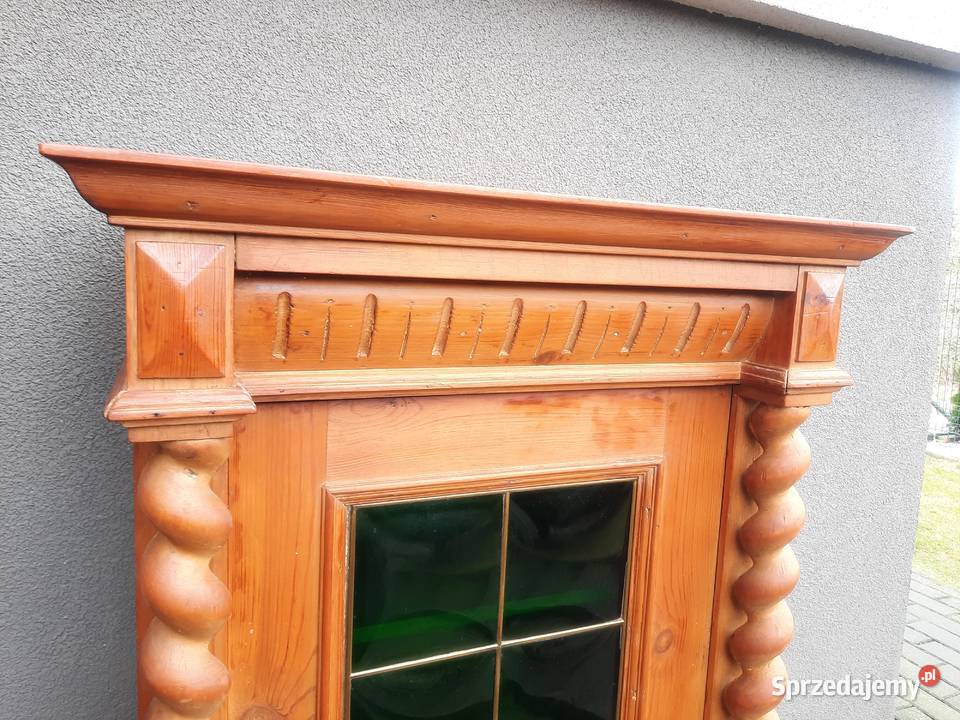 Stara szafka wisząca apteczka zielone gięte Tczew