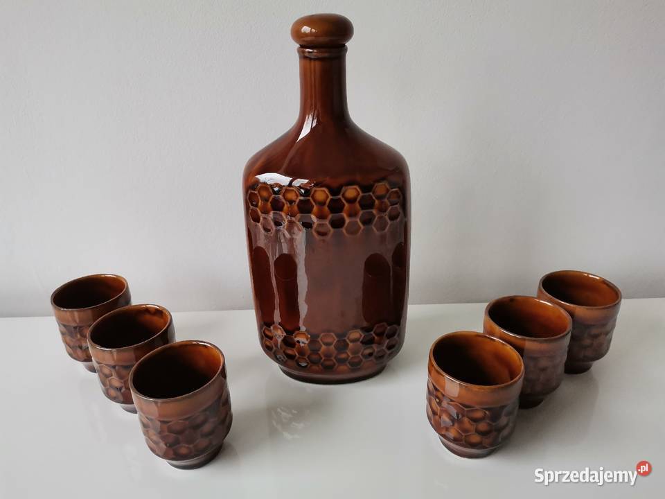 Stara karafka Syrenka kieliszki porcelit Antyki, Sztuka, Kolekcje Katowice sprzedam