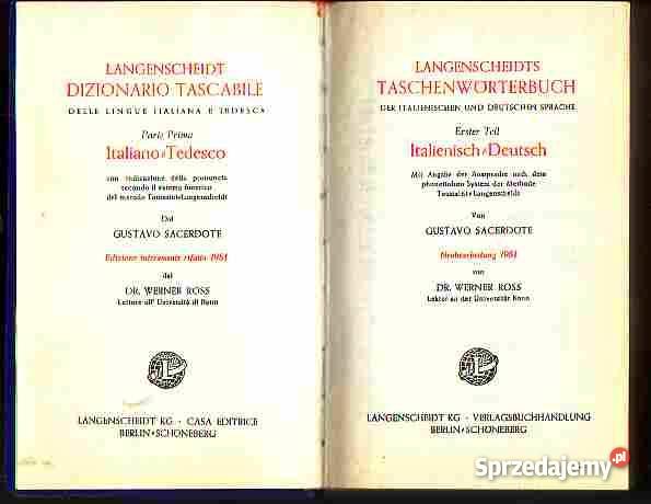 4984 SŁOWNIKI WŁOSKO NIEMIECKI i NIEMIECKO WŁOSK sprzedam