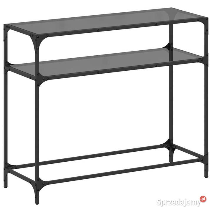 Stolik kawowy z czarnym szklanym blatem 98x35x81 Warszawa