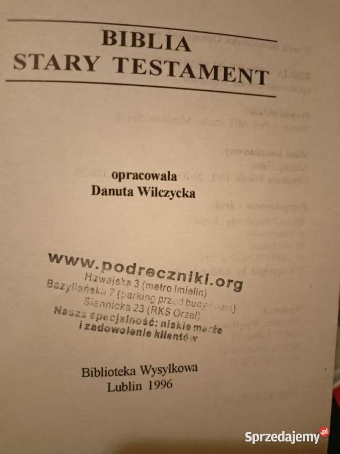 Biblia Stary testament biblioteka analiz