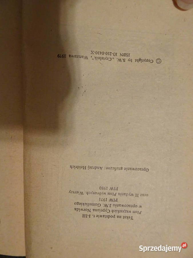 książka Poezje Cyprian Norwid Rok wydania 1986 Proza i poezja Warszawa