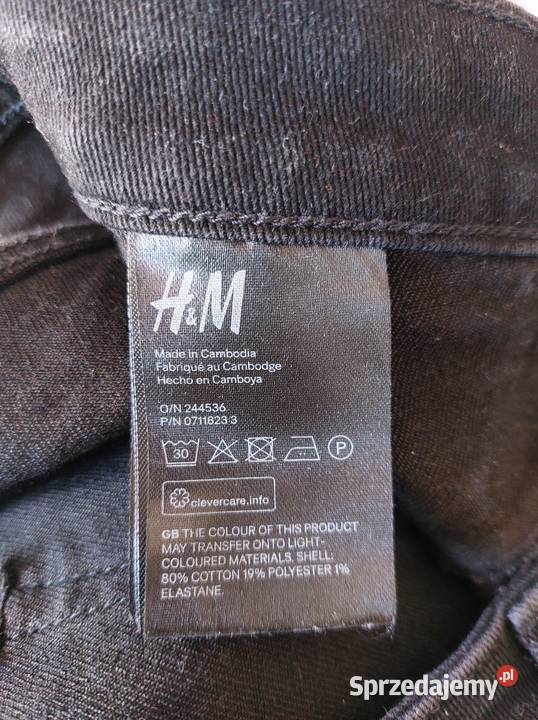 shorty czarne HM S 36 damskie wysoki stan denim Poznań