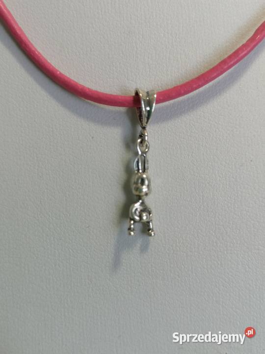 naszyjnik choker z króliczkiem srebrne