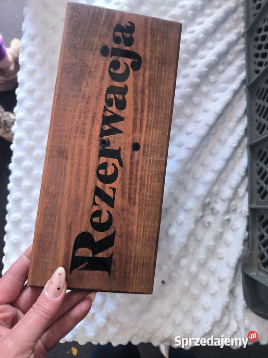 2x Drewniana tabliczka Rezerwacja Gastronomia Wojcieszyn sprzedam