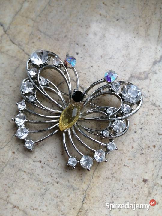 Broszka motyl cyrkonie Gdynia