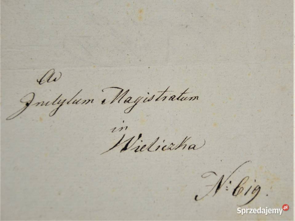 Stary dokument łacinie papier czerpanym 1837r