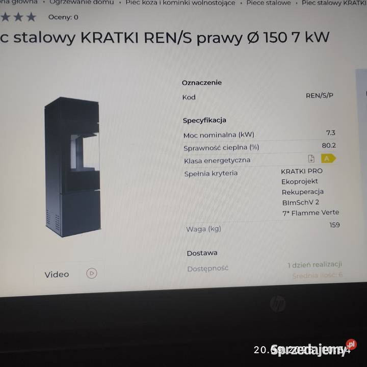 Kominek wolnostojący firmy Kratki Wisła sprzedam