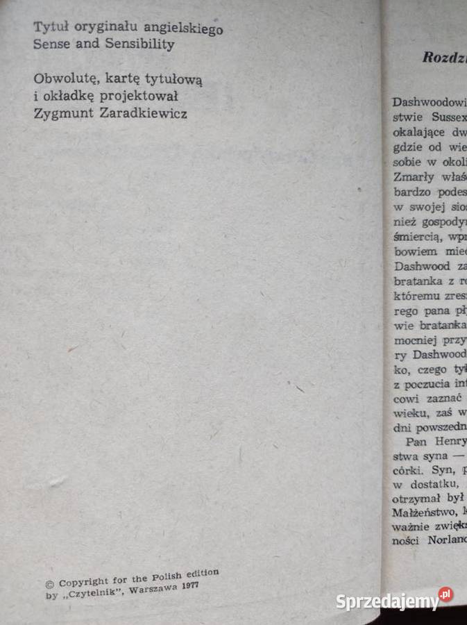 Rozważna i romantyczna Jane Austen Sense and świętokrzyskie Kielce sprzedam