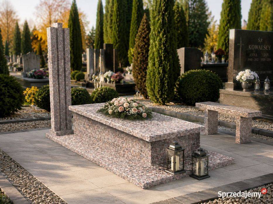 Nagrobek Granitowy Pojedynczy Premium Sarkofag z Pozostałe Mieleszynek sprzedam