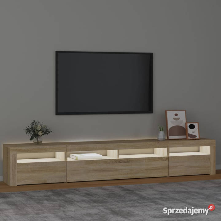 Szafka TV z oświetleniem LED dąb sonoma Warszawa