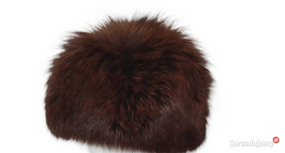 Czapka brązowa z lisa niebieskiego Lis farbowany Katowice sprzedam