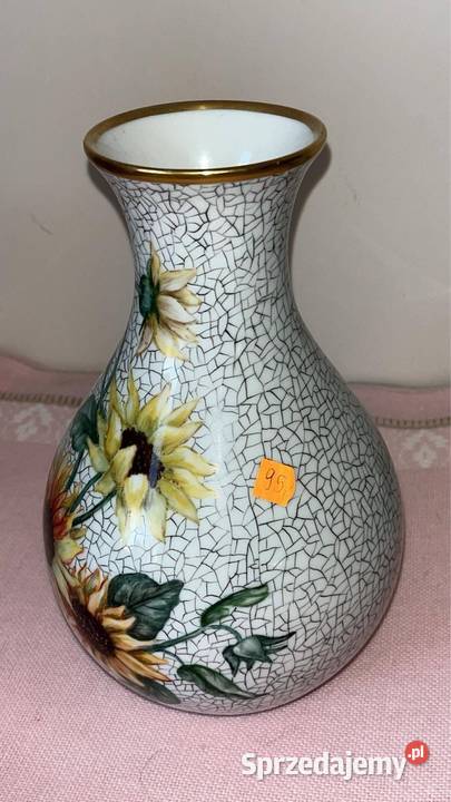 Wazon Słoneczniki Ręcznie zdobiony Sygnowany Gdańsk sprzedam