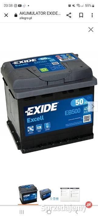 Akumulator Exide EB500 Zgorzelec