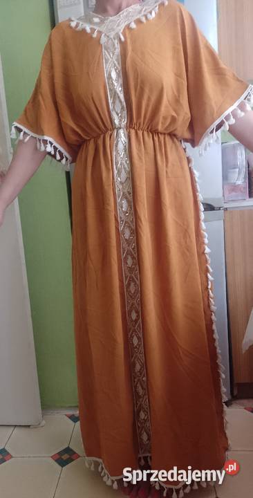 LXL Shein Długa Bogato zdobiona sukienka w stylu Kraków