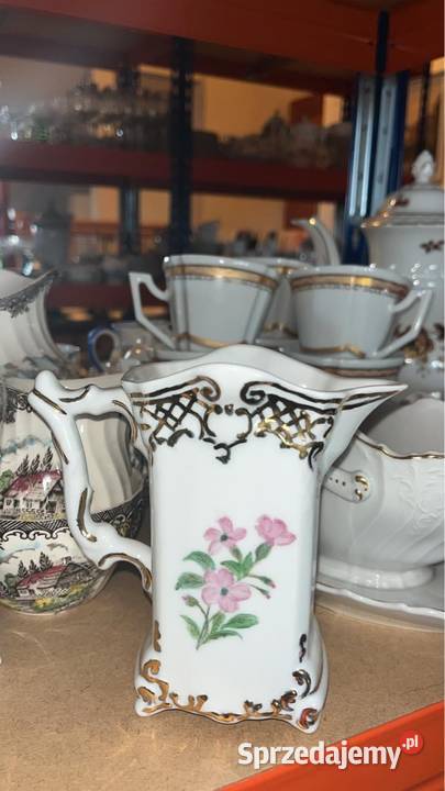 Dzbanek duży mlecznik Ręcznie malowana biała Gdańsk