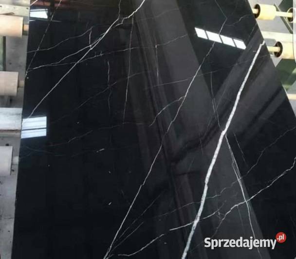 CZARNY gres marmur ŻYŁKA 80x80 WYSOKI POŁYSK Łask