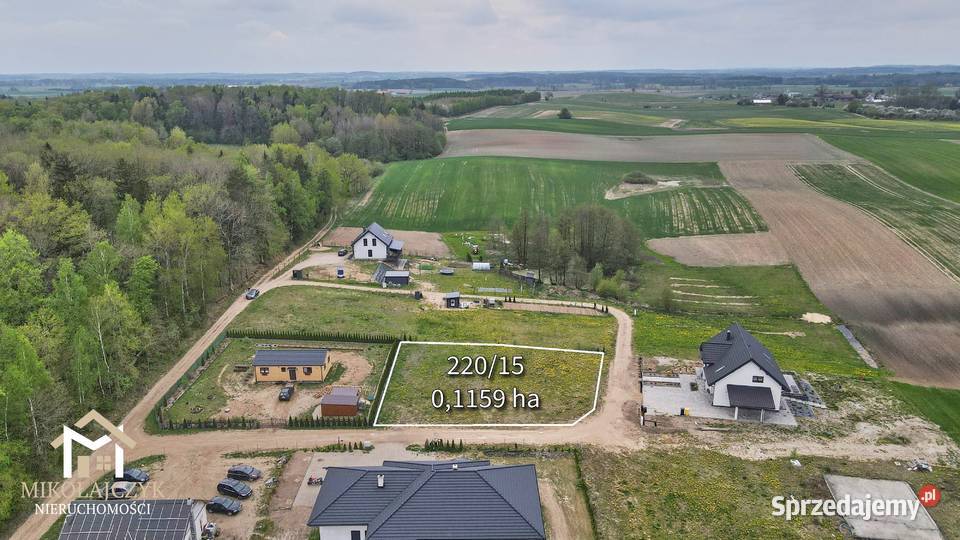 Działka budowlana Galiny 011 ha lasu Sprzedaż warmińsko-mazurskie