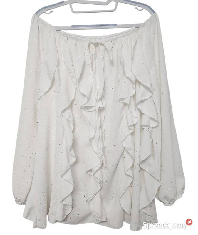 Bluzka hiszpanka z falbanami kolor kokos Wejherowo