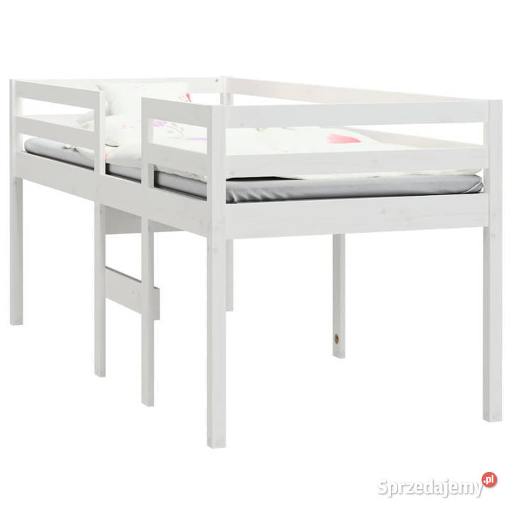 Wysokie łóżko białe lite drewno sosnowe 90x200 mazowieckie