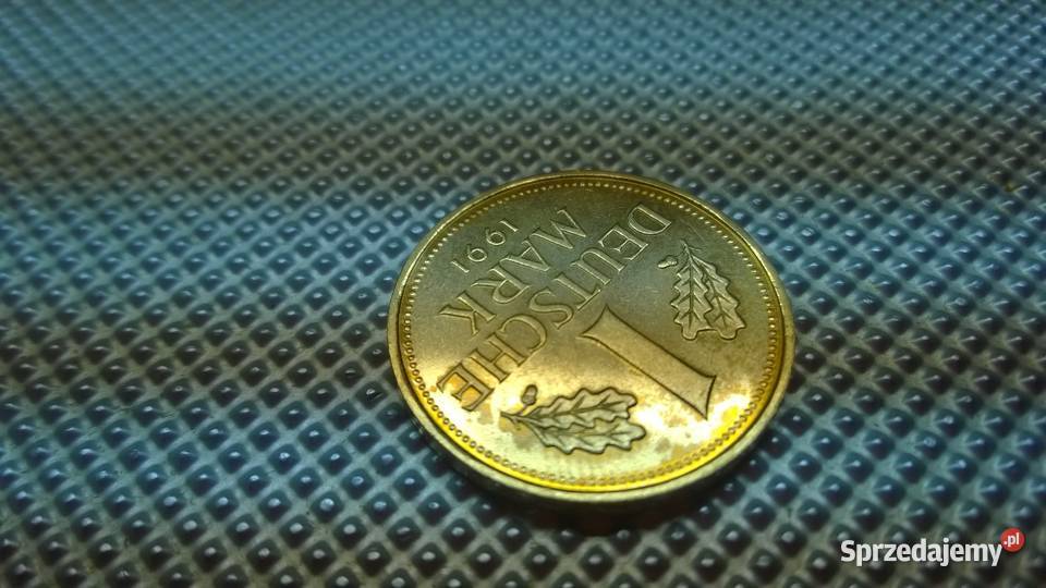 moneta Niemcy 1 marka 1991 złocona 033 Warszawa