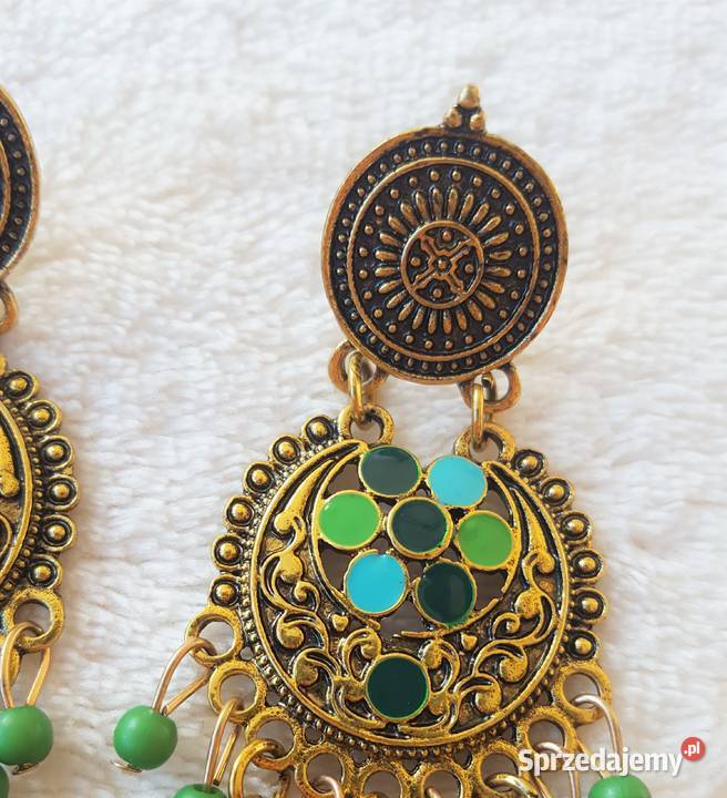 Nowe kolczyki indyjskie jhumki złoty kolor Szczecin