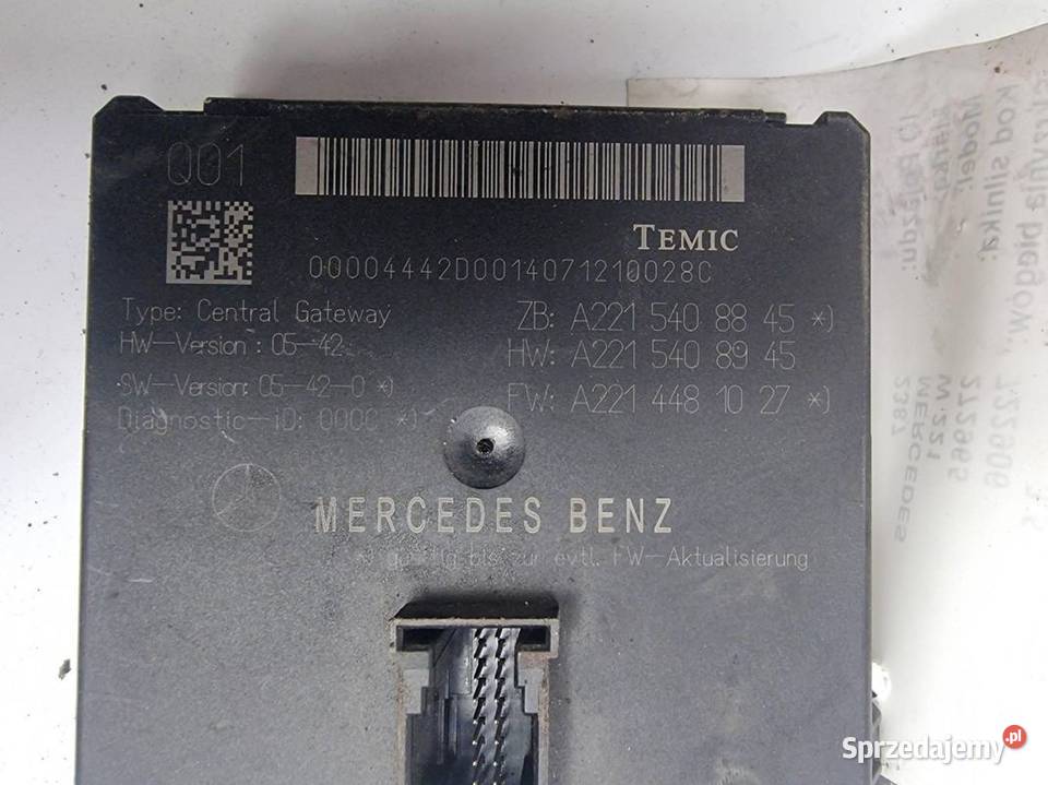 MODUŁ MERCEDES W 221 A2215408845 GATEWAY Pozostałe kujawsko-pomorskie Lipno