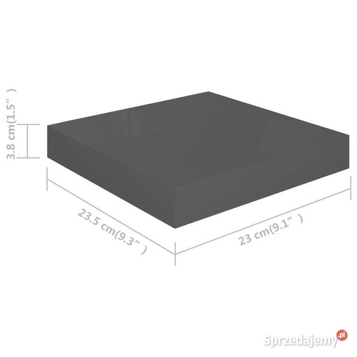 Półka ścienna szara wysoki połysk 23x235x38 MDF Półki mazowieckie Warszawa