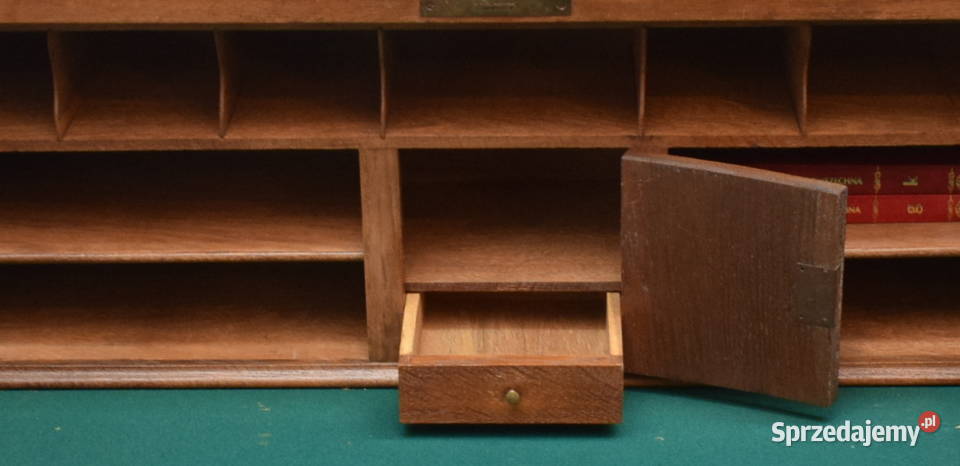 STARA DĘBOWA SEKRETERA BIURKO Z ROLETĄ Meble Świdnica