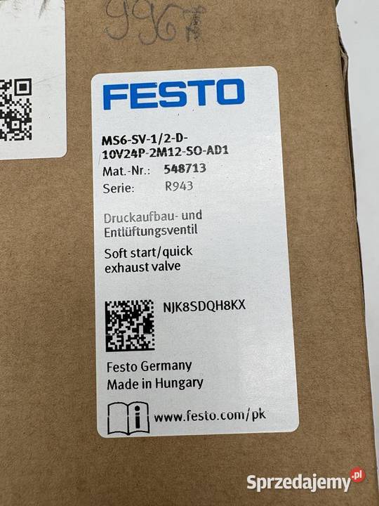 Festo MS6 SV 1 2 D 10V24P 2M12 SO AD1 548713 Warszawa