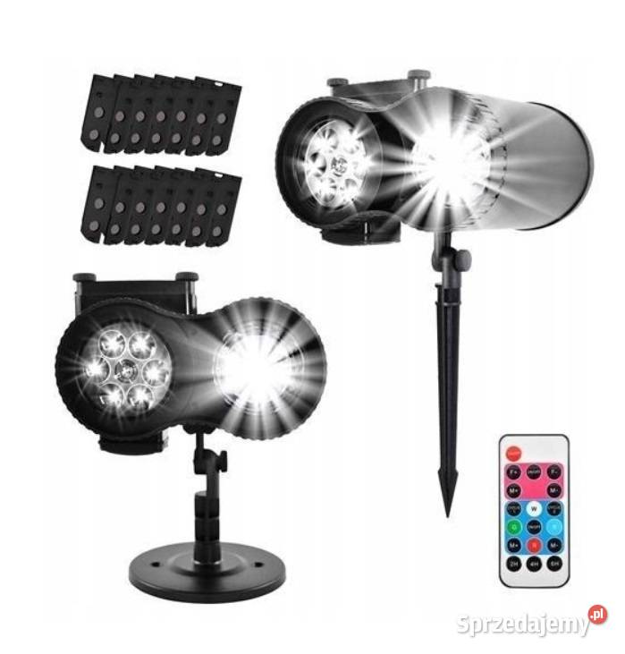 Projektor LED na dom świąteczny fale 12 slajdów Profile LED Łódź