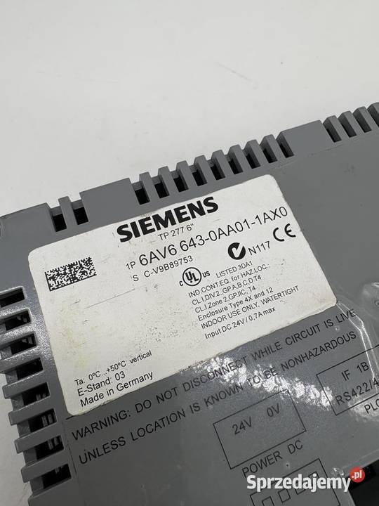 Siemens 6AV6 6430AA011AX0 HMI Panel mazowieckie
