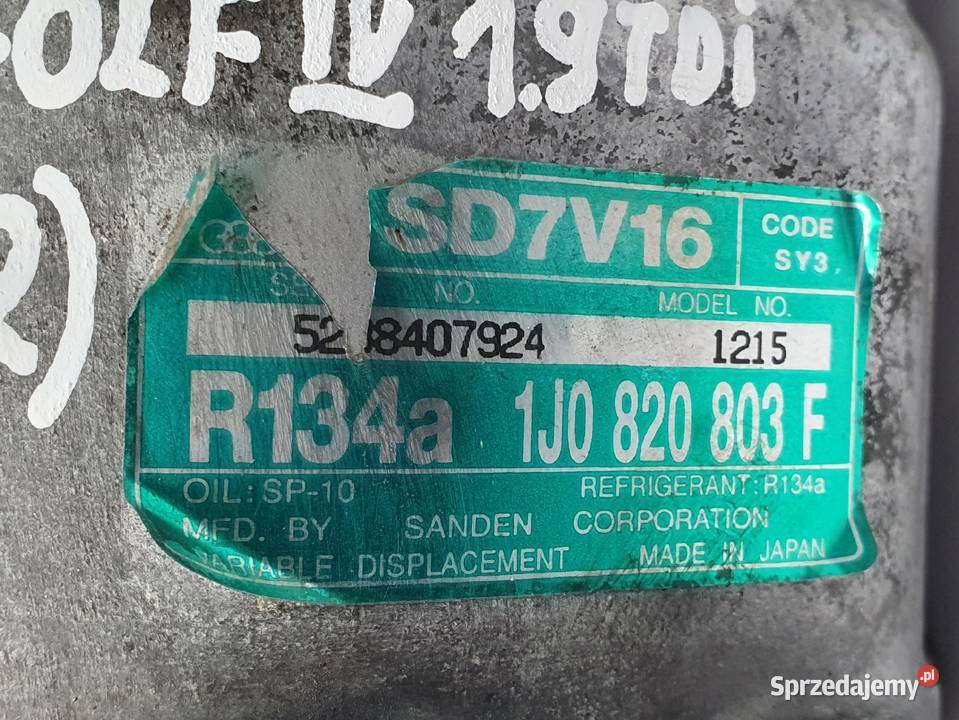SPRĘŻARKA KLIMATYZACJI VW Golf IV Bora 19 TDI osobowe Chełm