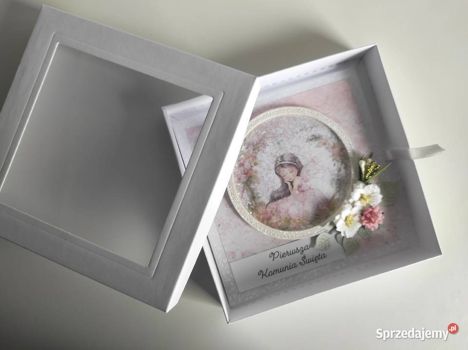 Kartka ręcznie robiona na Komunia Święta z Łódź