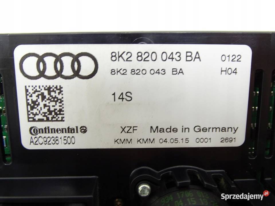PANEL KLIMATYZACJI 8K2820043BA AUDI A4 B8 LIFT osobowe sprzedam