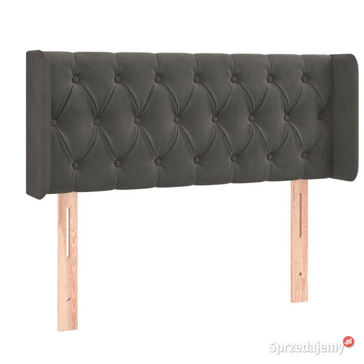 Zagłówek uszak ciemnoszary 103x16x7888 aksamit Warszawa