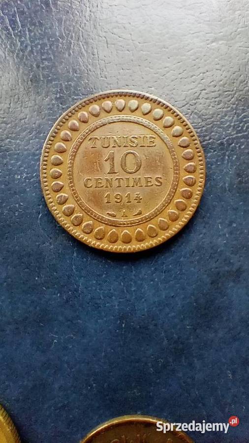 Stare monety Tunezja 10 centimes 1914 Lesko