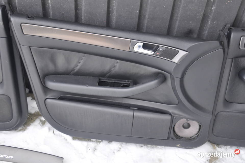 Boczki Komplet Skóra Czarna Audi A6 C5 Dekor