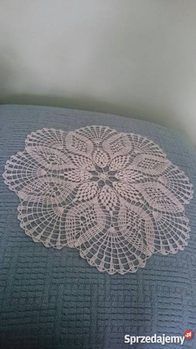 Serwetka szydełkowa biała średnica 52 oryginalny Bolesławiec