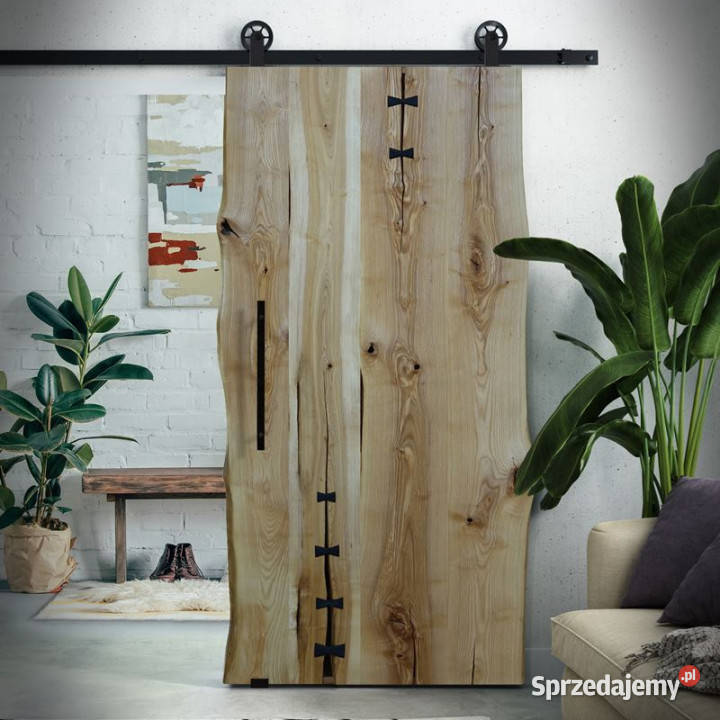 Drzwi przesuwne drewniane jesionowe ONE BOARD 210cm Chmielnik