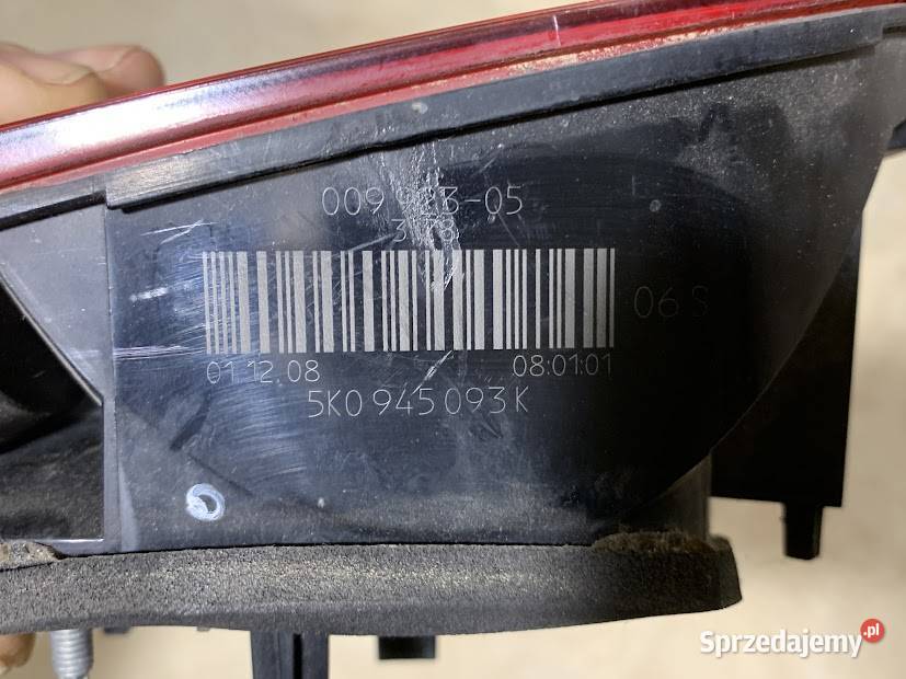 Lampa lewa tylna tył VW GOLF VI 5K0945093 małopolskie Barwałd Dolny sprzedam