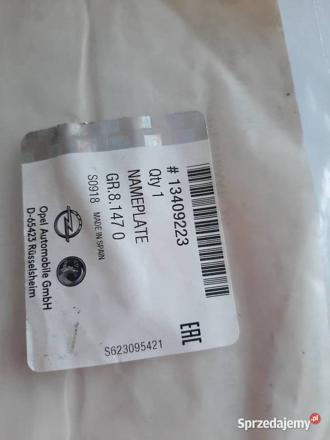 EMBLEMAT NAPIS INSYGNIA NA TYŁ OPEL13409223 osobowe