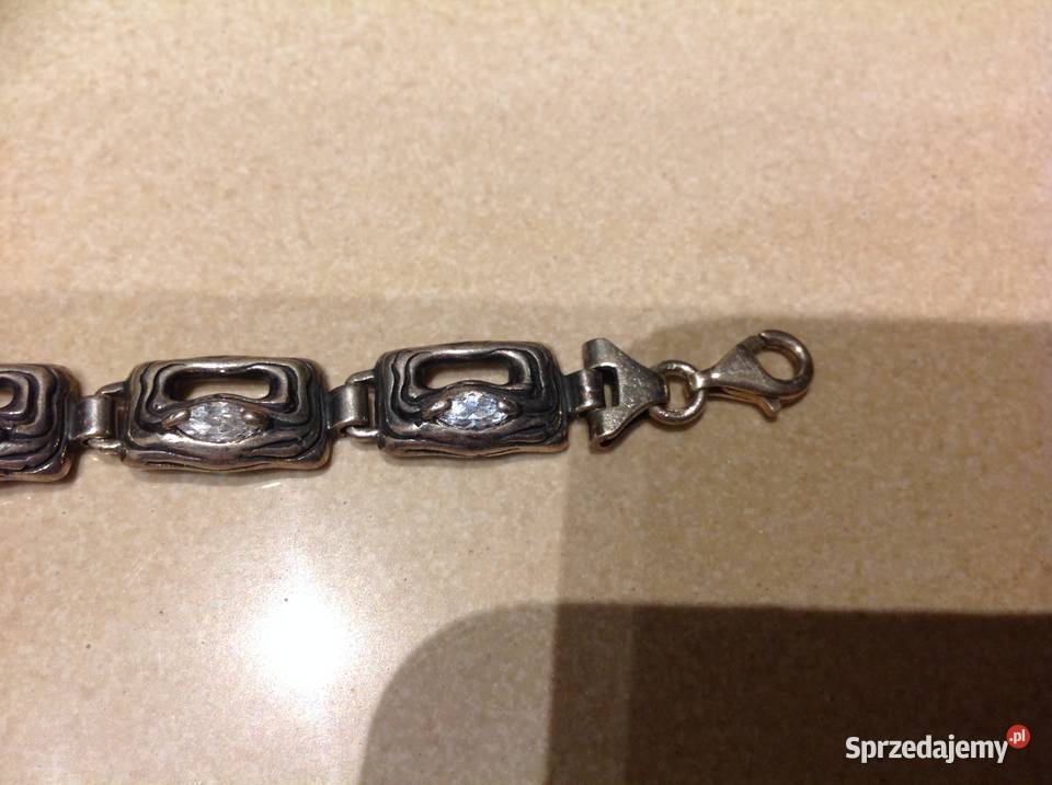 Bransoletka Srebrna Damska Cyrkonie Srebro Nowa Sól