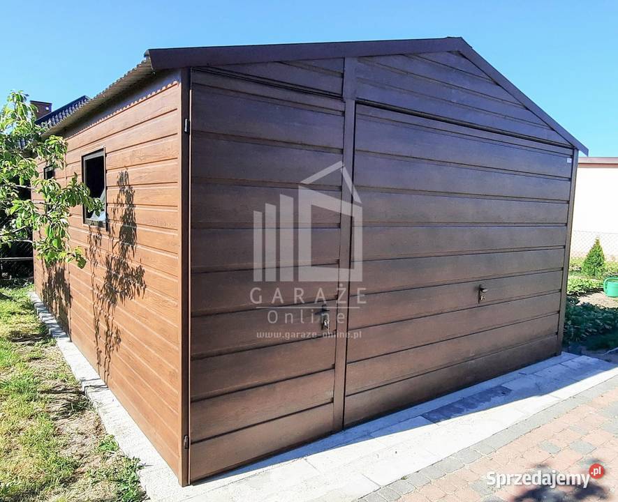 GARAŻ BLASZANY 4m x 7m dwuspad Brama uchylna Gdów