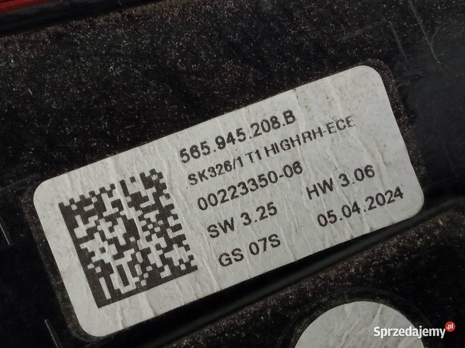 LAMPA TYŁ PRAWA EUROPA 565945208B Skoda Kodiaq I sprzedam