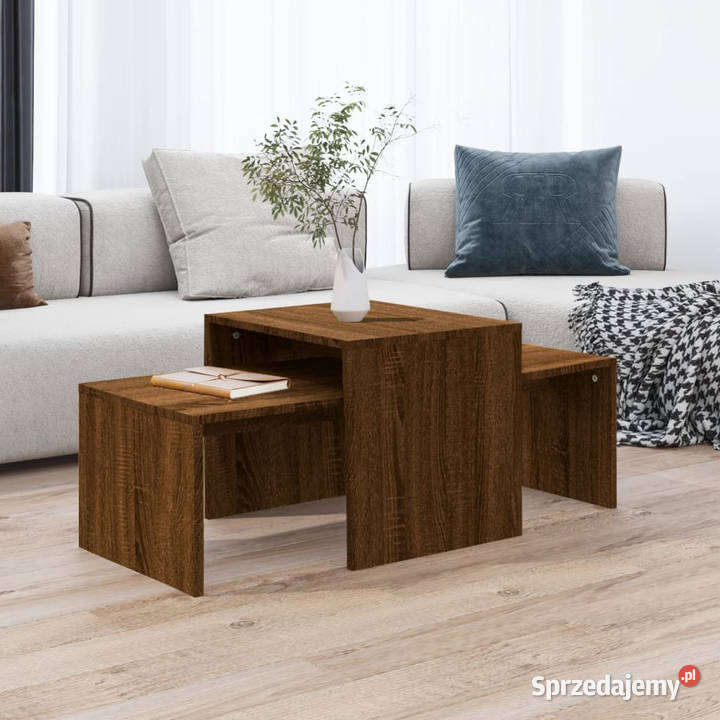 Stolik kawowy brązowy dąb 100x48x40 materiał mazowieckie