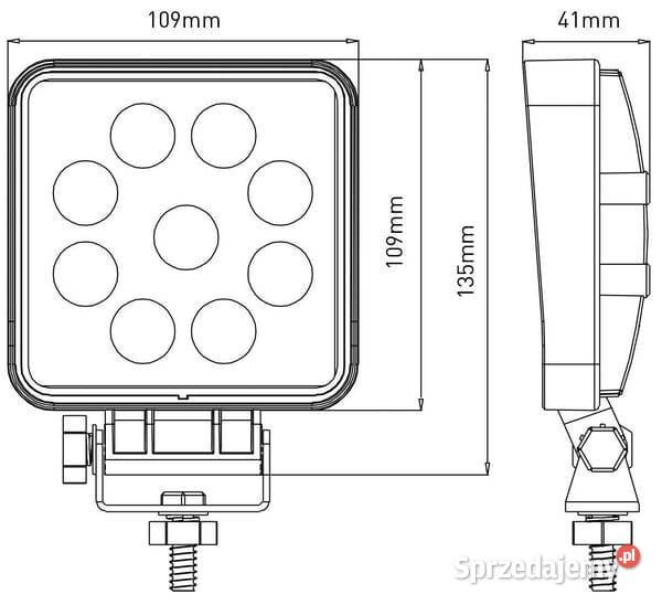 Lampa robocza LED kwadratowa 27W 2376 lm 1030V Oświetlenie Kamionna