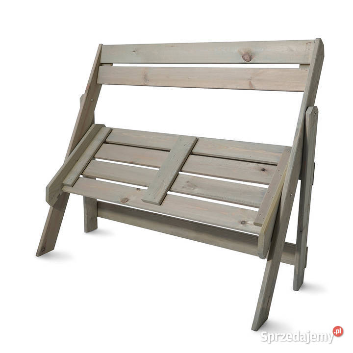 Ławka ogrodowa z oparciem drewniania nowoczesna