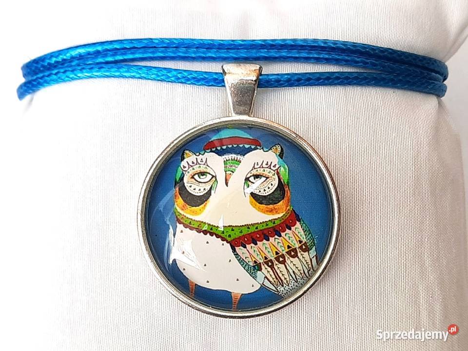 Wisiorek grafika pod szkłem morska sowa Wisiorki Łódź