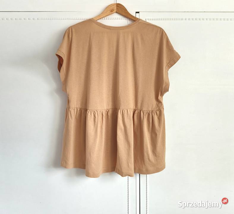 Karmelowa Mango koszulka babydoll vneck XL Szczecin